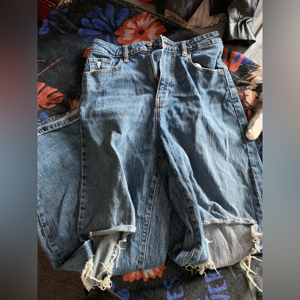 Blue ripped jeans